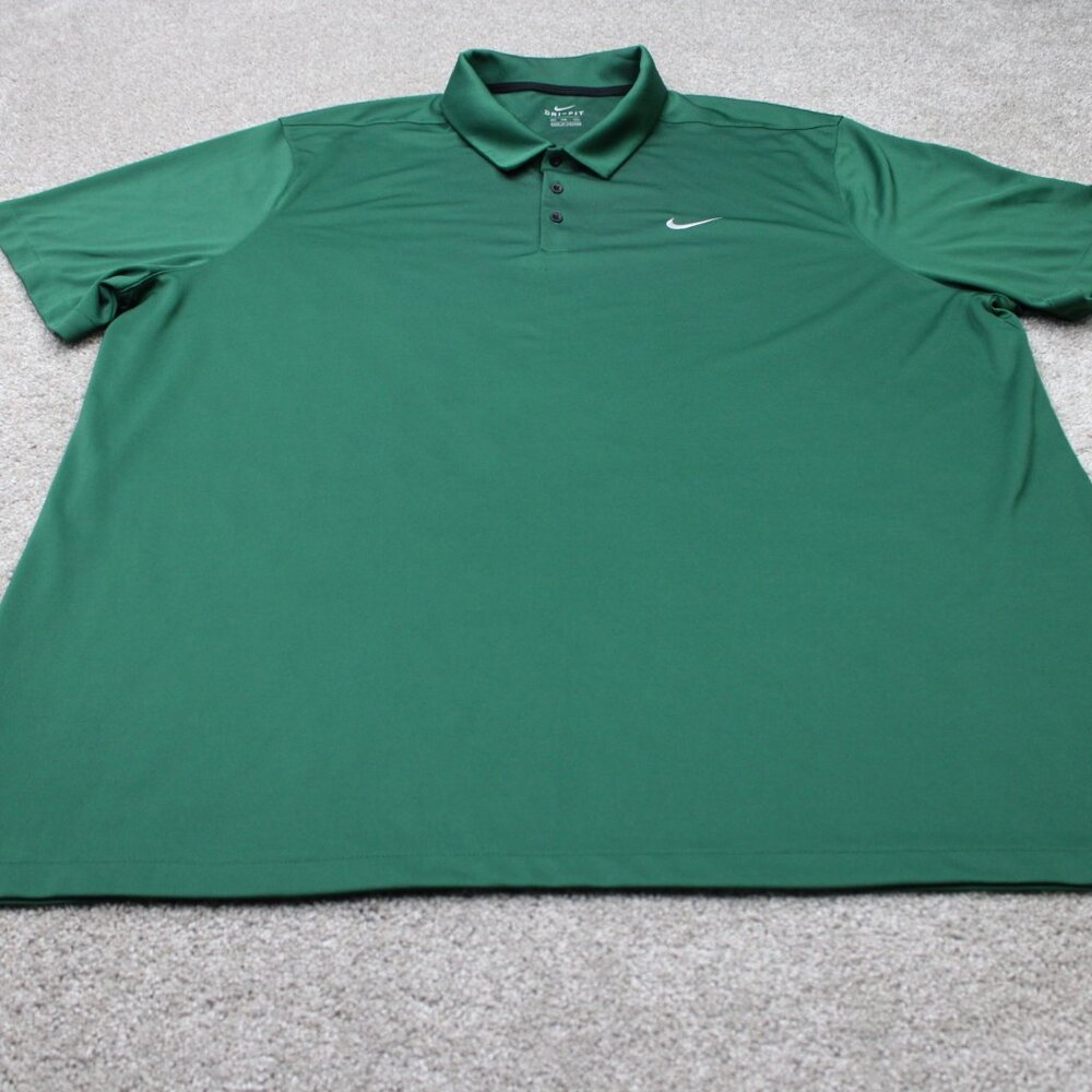 Nike Polo Shirt Mens 4XLT XXXXL-Tall Green Dri-Fit 100% Polyester Short Sleeve - Picture 2 of 13